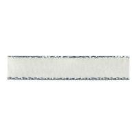 3mm Berisford Silver Metallic Edge Satin Ribbon 419 Bridal White