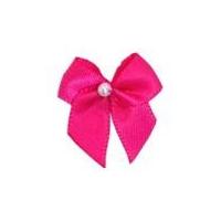 3mm Berisford Ribbon Pearl Crossover Bows 175 Shocking Pink