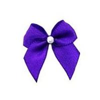 3mm Berisford Ribbon Pearl Crossover Bows 465 Purple