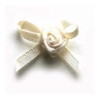 3mm Berisford Ribbon Rose Centred Bows 28 Antique White