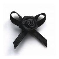 3mm Berisford Ribbon Rose Centred Bows 30 Black