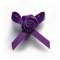 3mm Berisford Ribbon Rose Centred Bows 465 Purple