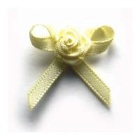 3mm Berisford Ribbon Rose Centred Bows 617 Baby Maize