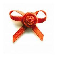 3mm Berisford Ribbon Rose Centred Bows 761 Autumn Orange