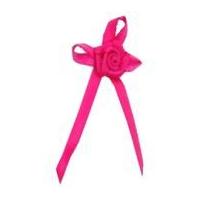 3mm berisford long ribbon rose centred bows 175 shocking pink