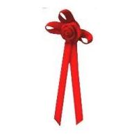 3mm berisford long ribbon rose centred bows 250 red