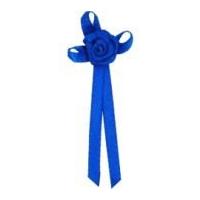 3mm Berisford Long Ribbon Rose Centred Bows 352 Electric Blue