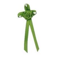 3mm Berisford Long Ribbon Rose Centred Bows 548 Kiwi