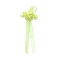 3mm berisford long ribbon rose centred bows 617 baby maize