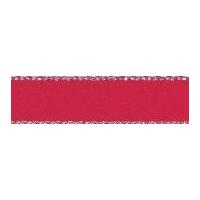 3mm Berisford Silver Metallic Edge Satin Ribbon 250 Red