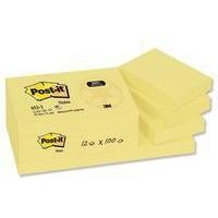 3M Post-it Note Recycled 38x51mm Canary Yellow 653-1