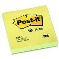 3M Post-it Note Recycled 76x76mm Yellow 654-1Y