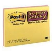 3M Post-it Super Sticky Meeting Note Neon Pack of 4