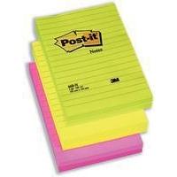 3M Post-it Pad 102x152mm Ruled Feint Rainbow Pack of 6 660N