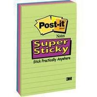 3M Post-it Super Sticky Note Ruled 102x152mm Pack of 3