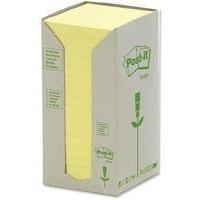 3m post it note recycled carton of 654 yellow pads pack