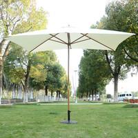 3m x 2m Wooden Parasol Outdoor Umbrella in Cream