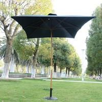 3m x 2m wooden parasol outdoor umbrella in black