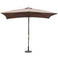 3m x 2m Wooden Parasol Outdoor Umbrella in Brown