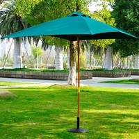 3m x 2m Wooden Parasol Outdoor Umbrella in Green