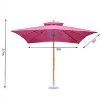 3m x 3m garden parasol canopy double tier in wine red