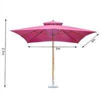 3m x 3m Garden Parasol Canopy Double Tier in Wine Red