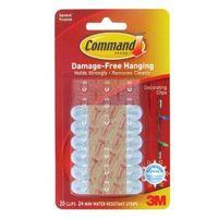 3M Command Outdoor Range Clear & White Plastic External Decorating Clips Pack of 20 Clips