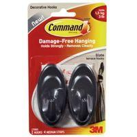 3m command slate slate effect plastic hooks pack of 2