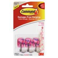 3M Command Pink Plastic Hooks Pack of 3
