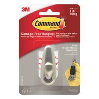 3M Command Brushed Nickel Metal Hook