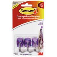 3m command purple plastic hooks pack of 3