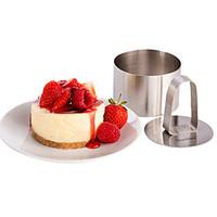 3\'\'Mousse Tool Set of Round Mousse Ring with Push Handle Cheese Cake Mold Stainless Steel