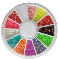 3mm 12 colors glitter ab acrylic rhinestones nail art decorations