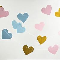 3m round heart shape paper garland string circle wedding party baby sh ...