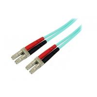 3m 10 Gb Aqua Multimode 50/125 Duplex LSZH Fiber Patch Cable LC - LC