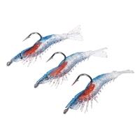 3Pcs 6cm/3g Artificial Fishing Lure Bionic Shrimp Prawn Soft Bait Fishing Tackle Noctilucent Luminous Lifelike with Hook
