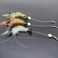 3pcs Craws Fishing Lures 90mm/7g Luminous Shrimp 3 Colors Soft Bait with Hook
