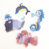 3PCS 5MM Fuse Beads Template Clear Pegboard Colorful Sea Horse Dolphin Clownfish Whale Pegboard DIY Jigsaw for 5mm Fuse Beads(Random Mixed Shape)