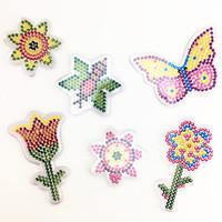 3PCS 5MM Fuse Beads Template Clear Pegboard Colorful Flower Bee Butterfly Shape Pegboard DIY Jigsaw for 5mm Fuse Beads(Random Mixed Shape)