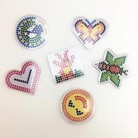 3PCS Template Clear Pegboard Colorful Loving Heart Hexagram Shape Pegboard DIY Jigsaw for 5mm Fuse Beads(Random Mixed Shape)
