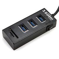 3Ports USB 3.0 High Speed HUB and SDTF Ultra Slim Simple black and white
