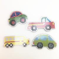 3PCS 5MM Fuse Beads Template Clear Pegboard Colorful Car Truck School Bus Pegboard DIY Jigsaw for 5mm Fuse Beads(Random Mixed Shape)