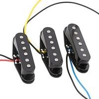 3PCS Black Alnico 5 Alnico V Single Coil Pickup SSS for Strat Style Guitar