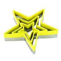 3pk Stainless Steel Star Cookie Cutters