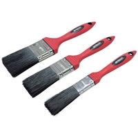 3pc No Bristle Loss Paint Brush Set - Soft Handle