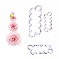 3pcs/set Rose Flower Cookie Cutter Fondant Cake Decorating Tools Sugarcraft Biscuit Cutter for Kitchen Baking Tool