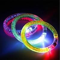 3PCS Multicolor LED Flashing Bracelet Light Up Acrylic Bangle for Party Bar Halloween Chiristmas Ramdon Color