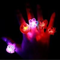 3PCS Cartoon Soft Led Finger Ring Toy Flash Luminous Ring Toy Party Props Light Up Toy and Kids Birthday Colorful Gift Ramdon Style