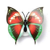 3PCS Lovely Creative Color Changing ABS Butterfly LED Night Lights Lamp Beautiful Home Decorative Wall Nightlights(Style random)