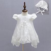 3pcs Baby Girl\'s White Dress, Bow Polyester All Seasons